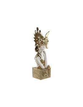 Figura Decorativa Home ESPRIT Blanco Dorado Mujer 20 x 17 x 50 cm