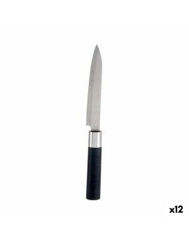 Cuchillo de Cocina 3 x 23,5 x 2 cm Plateado Negro Acero Inoxidable Plástico (12 Unidades)