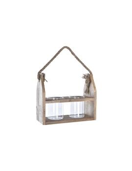 Vaso DKD Home Decor Transparente Natural Cristal Corda 28 x 12 x 22 cm