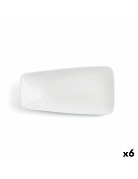 Prato de Jantar Ariane Vital Rectangular Retangular Branco Cerâmica 29 x 15,5 cm (6 Unidades)