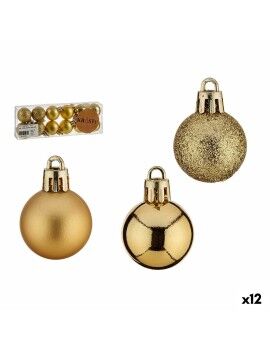 Conjunto de bolas de Natal Dourado PVC Ø 3 cm (12 Unidades)