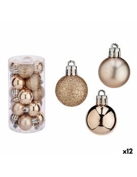 Conjunto de bolas de Natal Champagne Plástico 3 x 4 x 3 cm (12 Unidades)