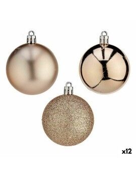 Conjunto de bolas de Natal champagne Plástico Ø 6 cm (12 Unidades)