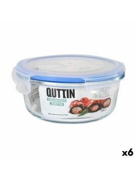 Lancheira Hermética Quttin Redonda 650 ml ø 15,5 x 7,1 cm (6 Unidades)