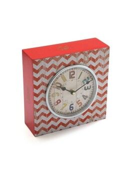 Reloj de Mesa Versa Rojo Madera Vintage 10 x 23 x 23 cm