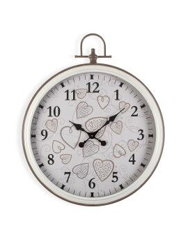 Reloj de Pared Versa Cozy Corazones Metal (5 x 73,5 x 60 cm)