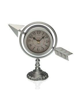 Reloj de Mesa Versa Plateado Flecha completa Metal (23 x 16 x 8 cm)