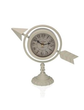 Reloj de Mesa Versa Blanco Flecha completa Metal (23 x 16 x 8 cm)