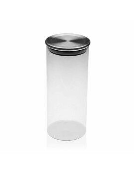 Frasco de Vidro Versa 1000 ml Cristal Aço (8,5 x 20 cm)