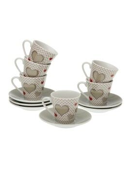 Juego de Tazas de Café Versa Sweet Porcelana (6 Piezas)