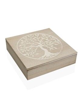 Caja Decorativa Versa Árbol Madera 24 x 6 x 24 cm