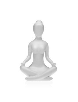 Figura Decorativa Versa Blanco Yoga 12 x 20 x 10 cm Resina