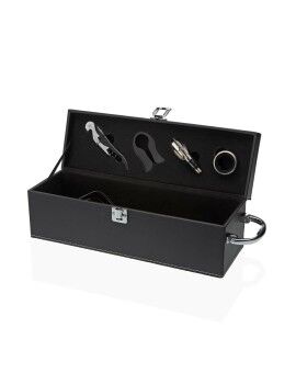 Set de Accesorios para Vino Versa Acero Polipiel