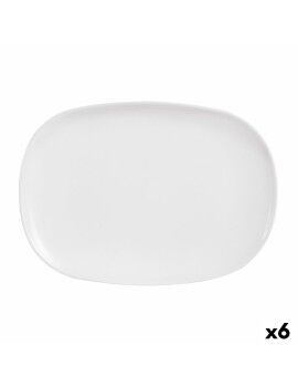 Fuente de Cocina Luminarc Sweet Line Rectangular Blanco Vidrio 35 x 24 cm (6 Unidades)