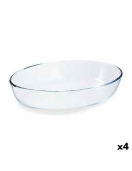 Fuente para Horno Pyrex Classic Vidrio Transparente Vidrio Ovalada 30 x 21 x 7 cm (4 Unidades)