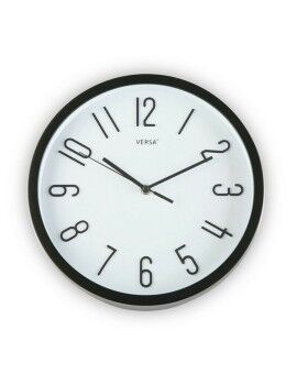 Reloj de Pared Versa Negro Plástico Fusion 4,6 x 30 x 30 cm (Ø 30 cm)