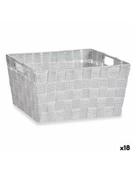 Cesta Multiusos Blanco Tela 30,4 x 14 x 20 cm (18 Unidades)