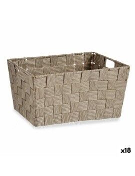 Cesta Multiusos Castanho Tecido 5 L 30,4 x 14 x 20 cm (18 Unidades)