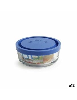 Lancheira Redonda com Tampa Borgonovo Igloo Azul 320 ml ø 11 x 5 cm (12 Unidades)