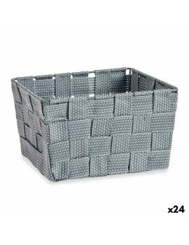 Cesta Trenzada Gris Tela (15 x 10,5 x 20 cm) (24 Unidades)