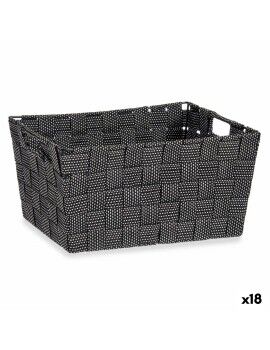 Cesta Multiusos Negro Tela 20 x 14 x 30 cm (18 Unidades)