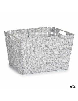 Cesto da Roupa Branco Tecido 10 L 25 x 20 x 35 cm (12 Unidades)