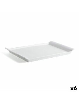 Fuente de Cocina Quid Gastro Fresh Rectangular Cerámica Blanco (36 x 25 cm) (6 Unidades)