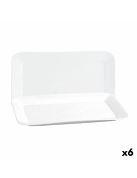 Fuente de Cocina Quid Basic Rectangular Cerámica Blanco (25,9 x 15 cm) (6 Unidades)