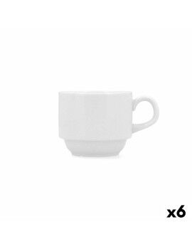 Taza Bidasoa Glacial Café Cerámica Blanco 180 ml (6 Unidades)