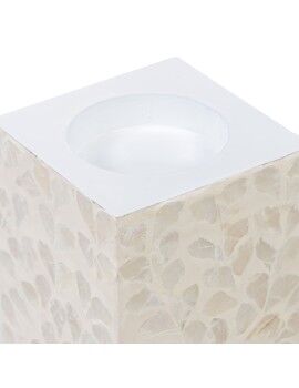 Portavelas Beige Nácar Madera MDF 10,5 x 10,5 x 21 cm