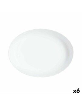 Fuente de Cocina Luminarc Trianon Ovalado Blanco Vidrio 31 x 24 cm (6 Unidades)