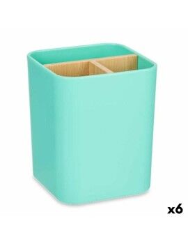 Suporte para a escova de Dentes Verde Bambu Polipropileno 9 x 11 x 9 cm (6 Unidades)