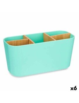 Suporte para a escova de Dentes Verde Bambu Polipropileno 21 x 10 x 9 cm (6 Unidades)