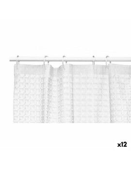 Cortina de Duche Quadros Transparente Polietileno EVA 180 x 180 cm (12 Unidades)