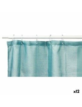 Cortina de Duche Pontos Verde Turquesa Poliéster 180 x 180 cm (12 Unidades)