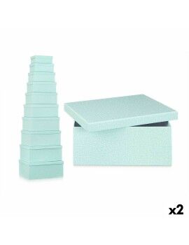 Set de Cajas Organizadoras Apilables Verde Cartón (2 Unidades)