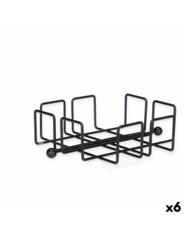 Porta-guardanapos Preto Metal 19,3 x 6,5 x 19,3 cm (6 Unidades)