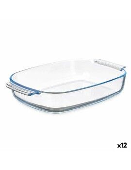 Fuente de Cocina Con asas Transparente Vidrio de Borosilicato 2 L 30,2 x 6 x 19,6 cm (12 Unidades)