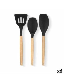 Set de Utensilios para Cocina Madera Silicona (6 Unidades)