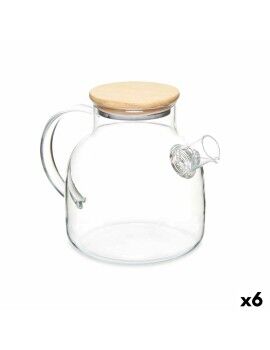 Jarra con Filtro para Infusiones Bambú Vidrio de Borosilicato 1,2 L 22 x 16 x 14 cm (6 Unidades)