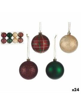 Conjunto de bolas de Natal Multicolor 6 cm Plástico (24 Unidades)