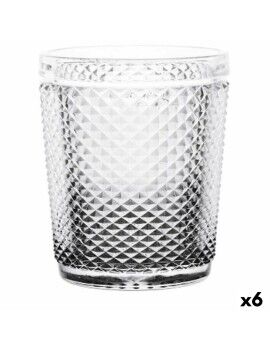 Copo Diamante Transparente Antracite Vidro 300 ml (6 Unidades)