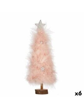 Árbol de Navidad Rosa Madera Plástico 9 x 34 x 9 cm (6 Unidades)