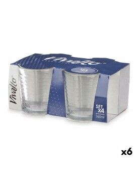 Conjunto de Copos Riscas Transparente Vidro 360 ml (6 Unidades)