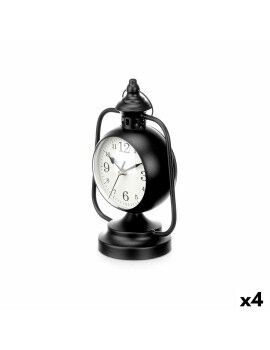 Reloj de Mesa Lámpara Negro Metal 17 x 25 x 11,3 cm (4 Unidades)