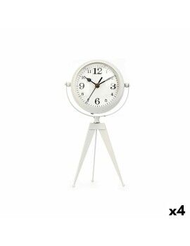 Reloj de Mesa Trípode Blanco Metal 14 x 30 x 11 cm (4 Unidades)