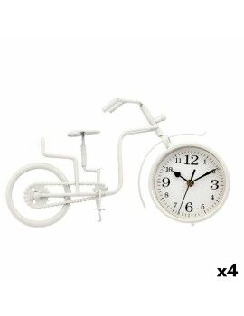 Reloj de Mesa Bicicleta Blanco Metal 33 x 21 x 4 cm (4 Unidades)