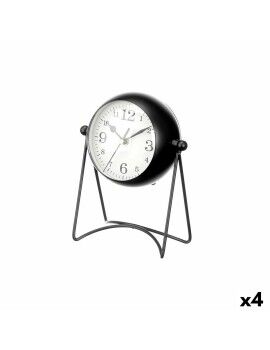 Reloj de Mesa Negro Metal 15,5 x 20 x 11 cm (4 Unidades)