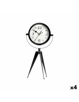 Reloj de Mesa Trípode Negro Metal 14 x 30 x 11 cm (4 Unidades)