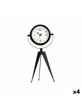 Reloj de Mesa Trípode Negro Metal 12 x 30 x 12 cm (4 Unidades)